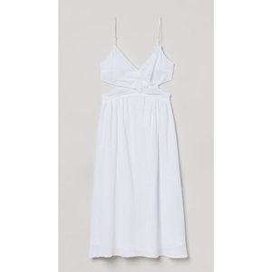 FINAL SALE: NWOT H&M White V-neck Cotton Dress Large